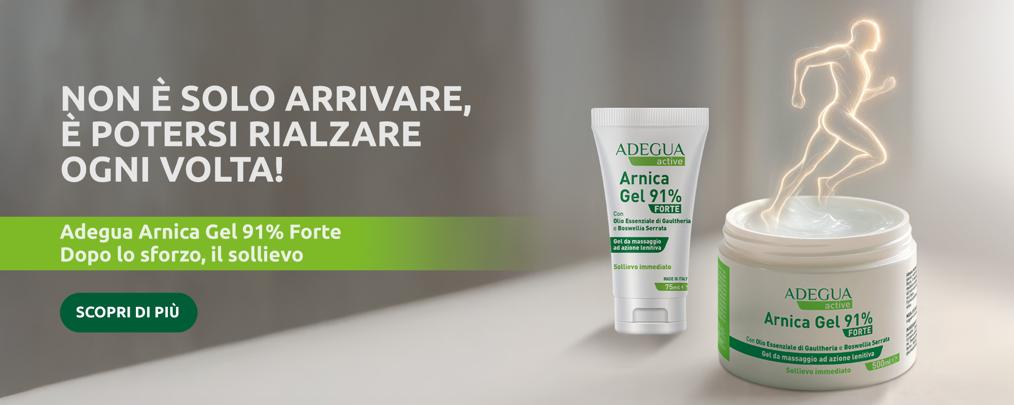 banner adegua arnica gel 75ml e 500ml